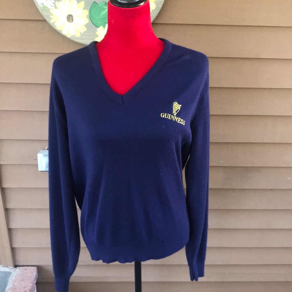 Guinness Blue V-Neck Sweater Knit Classic